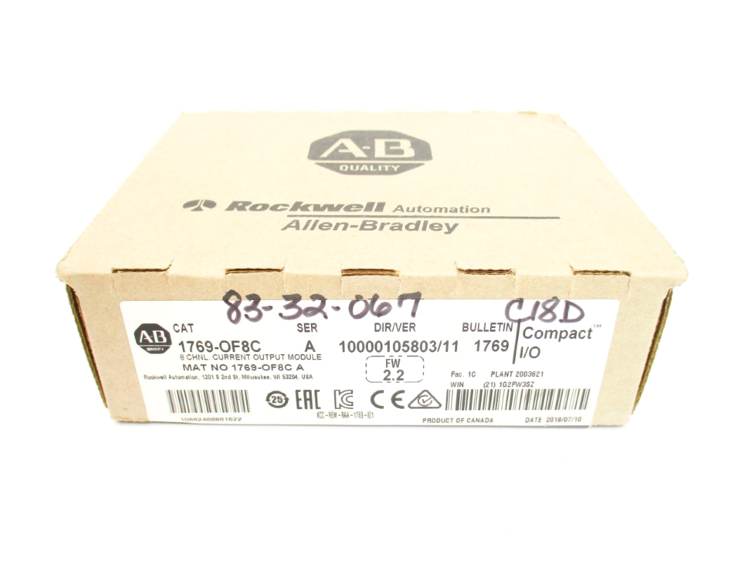 ALLEN BRADLEY 1769-OF8C SER. A F/W 2.2 DATE: 2019 NSFS