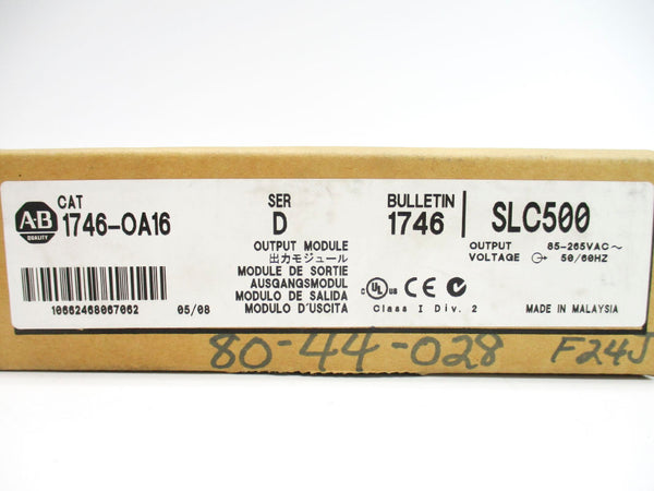 ALLEN BRADLEY 1746-OA16 SER. D DATE: 2008 NSFS