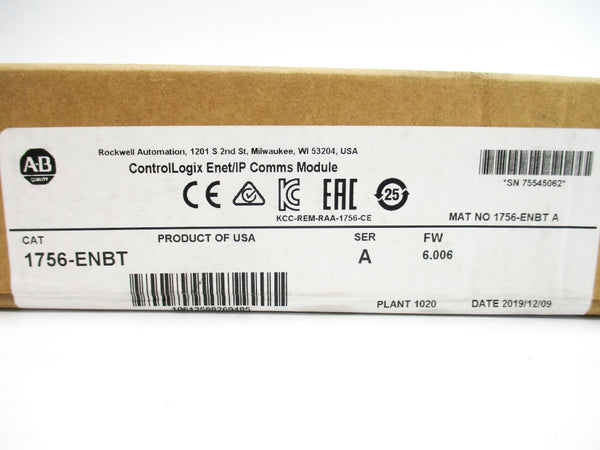 ALLEN BRADLEY 1756-ENBT SER. A F/W 6.006 DATE: 2019 NSFS