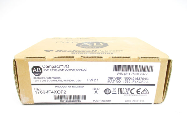 ALLEN BRADLEY 1769-IF4XOF2 SER. A F/W 2.1 DATE: 2019 NSFS