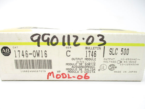 ALLEN BRADLEY 1746-OW16 SER. C 10-250VAC NSMP