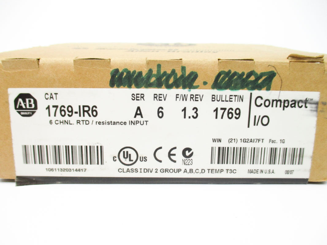 ALLEN BRADLEY 1769-IR6 SER. A F/W 1.3 24VDC 0.045A NSMP