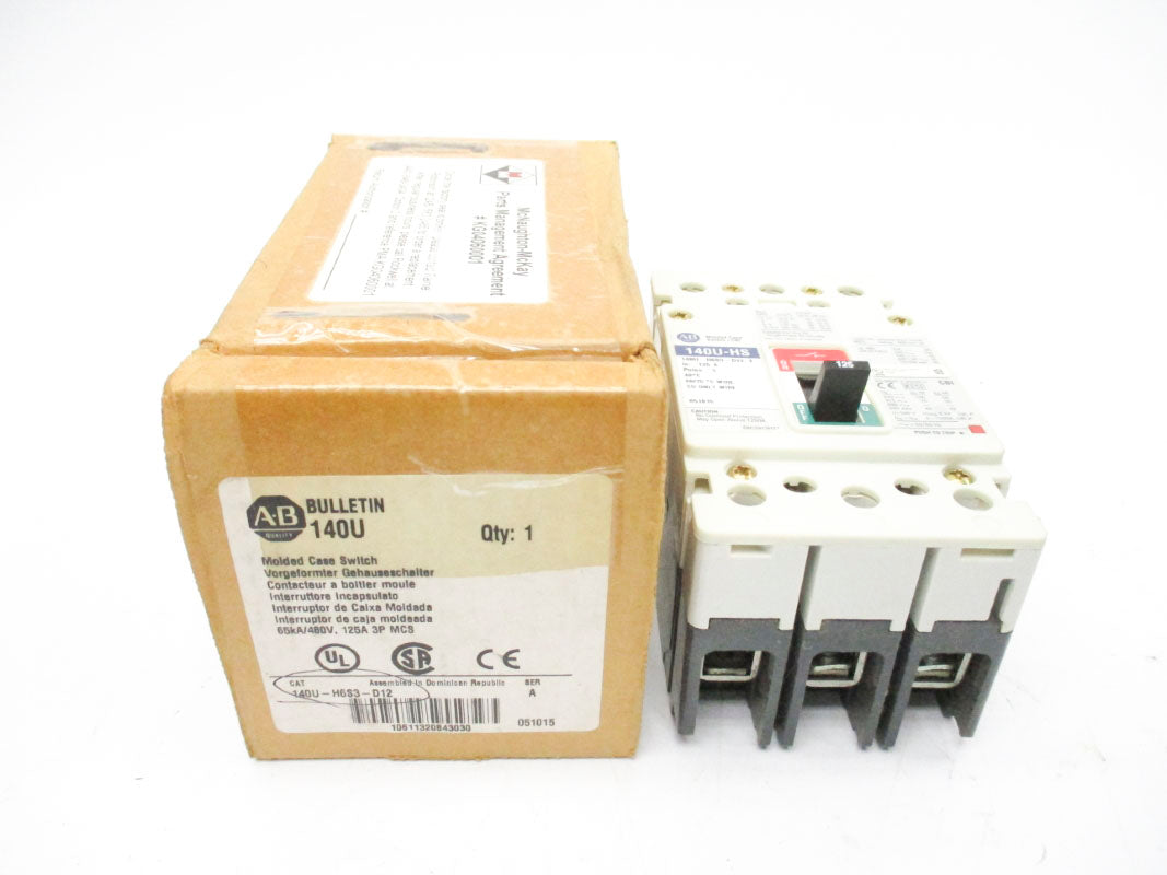 ALLEN BRADLEY 140U-H6S3-D12 SER. A 125A 480V NSMP