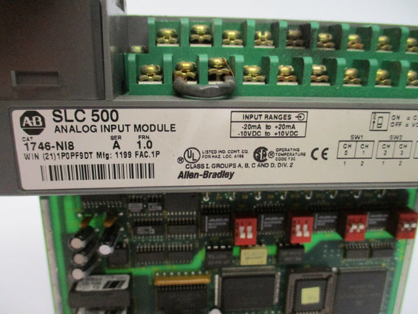 ALLEN BRADLEY 1746-NI8 SER. A 10VDC F/W 1.0 (NO DOOR) NSNP