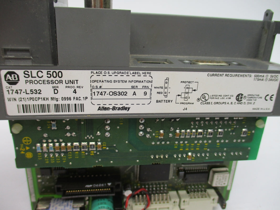 ALLEN BRADLEY 1747-L532 SER. D 24VDC F/W 9 (NO DOOR/TERMINAL/KEY) NSNP