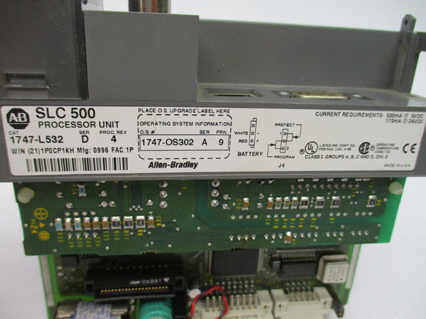 ALLEN BRADLEY 1747-L532 SER. D 24VDC F/W 9 (NO DOOR/TERMINAL/KEY) NSNP