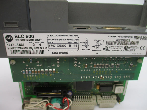 ALLEN BRADLEY 1747-L532 SER. D 24VDC F/W 14 (NO DOOR/TERMINAL) NSNP