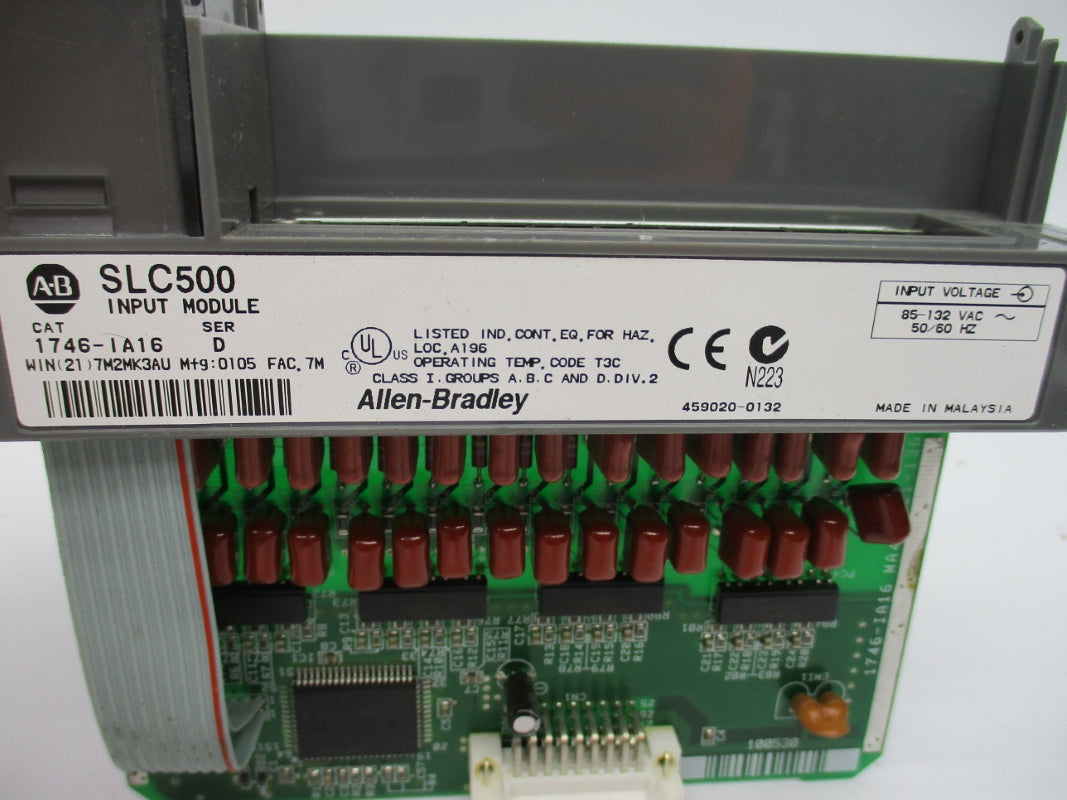 ALLEN BRADLEY 1746-IA16 SER. D 85-132VAC (NO DOOR/TERMINAL) NSNP