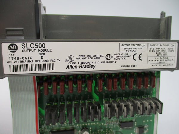 ALLEN BRADLEY 1746-OA16 SER. D 85-265VAC (NO DOOR/TERMINAL) NSNP