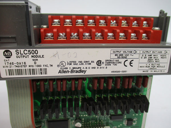 ALLEN BRADLEY 1746-OA16 SER. D 85-265VAC (NO DOOR) NSNP