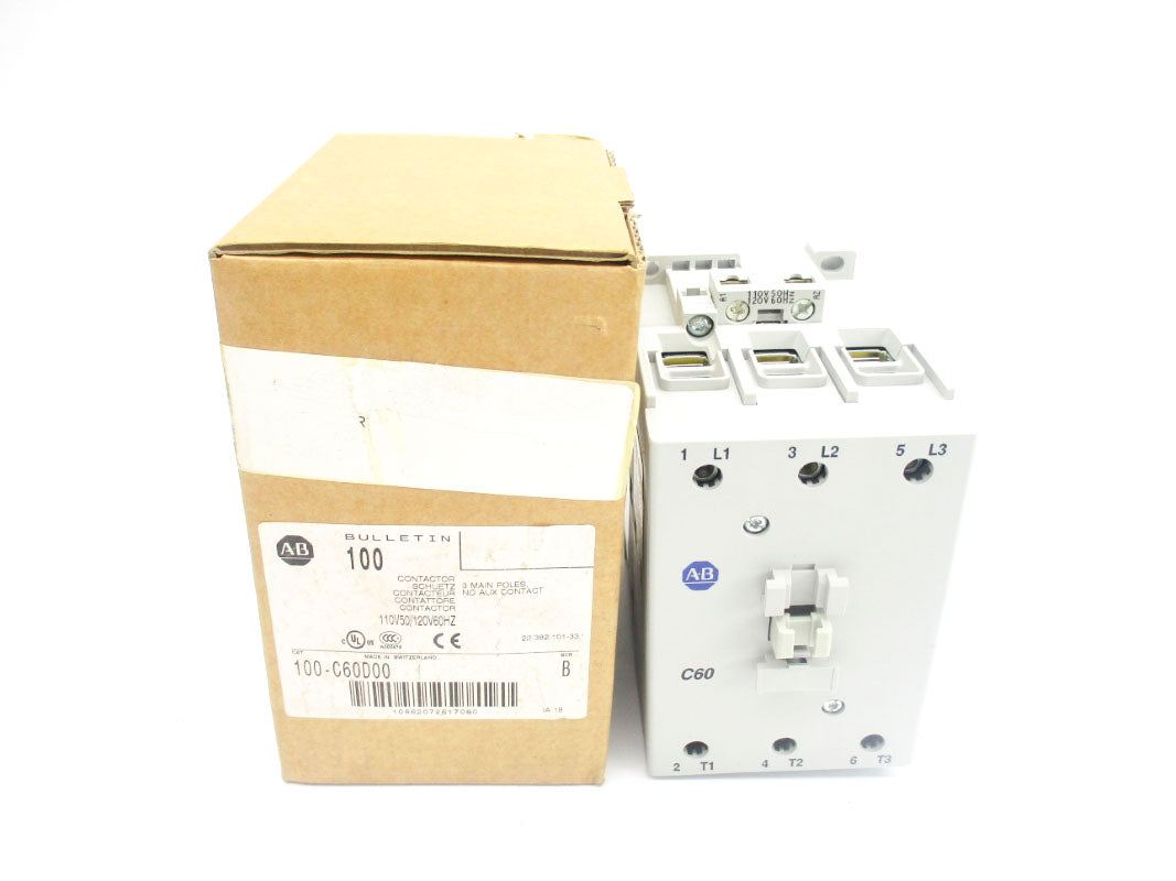 ALLEN BRADLEY 100-C60D00 SER. B 110/120V 100A (BR/WH) NSMP