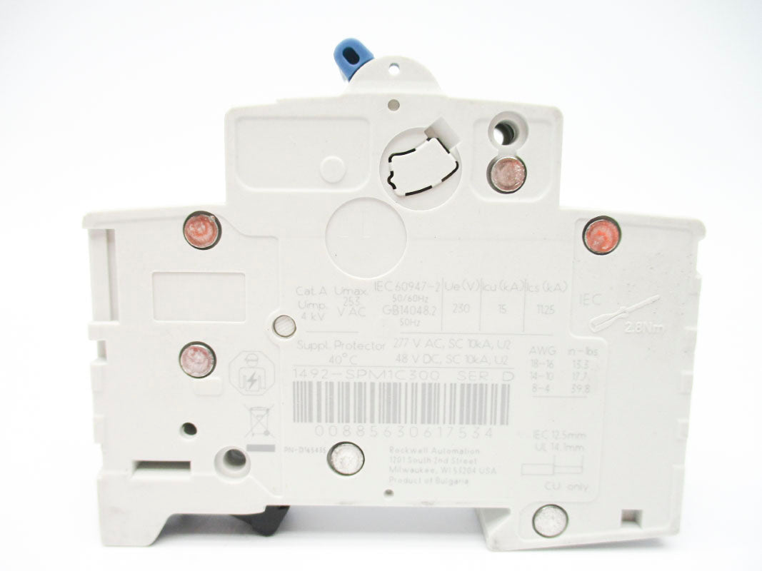 ALLEN BRADLEY 1492-SPM1C300 SER. D 277VAC 30A NSNP