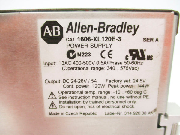 ALLEN BRADLEY 1606-XL120E-3 SER. A 340-576VAC 5A (AS PICTURED) NSNP