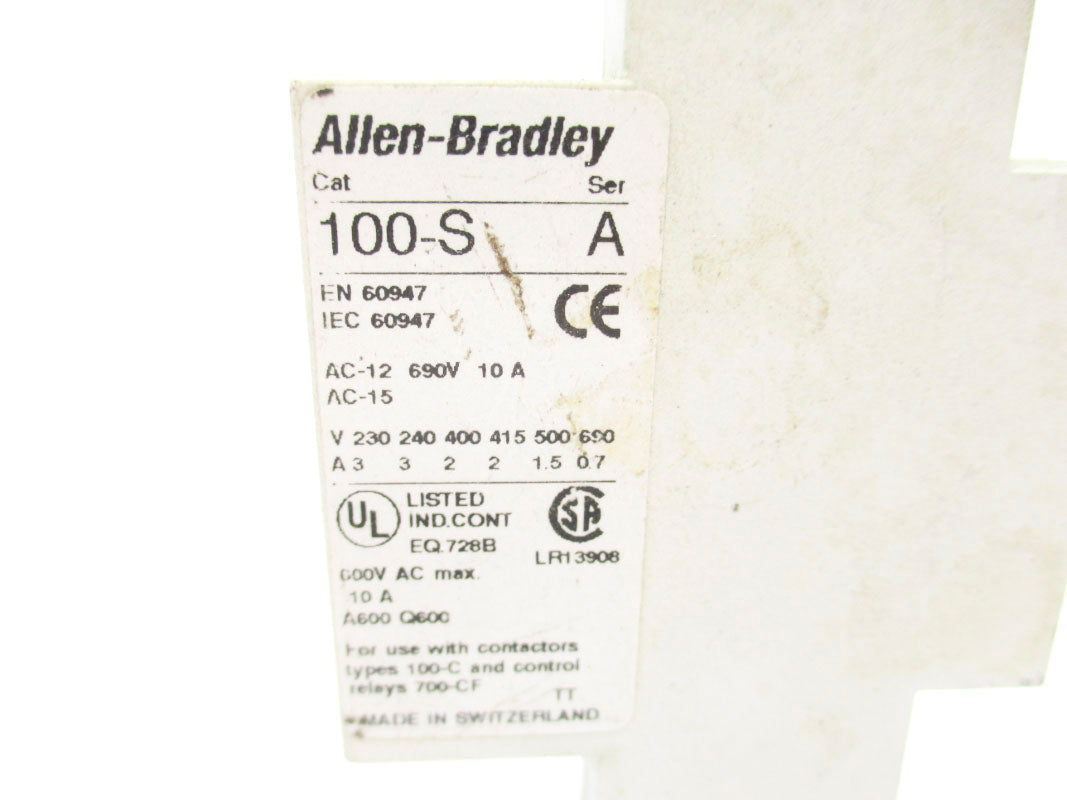 ALLEN BRADLEY 100-SB10 SER. A 600VAC 10A UNMP