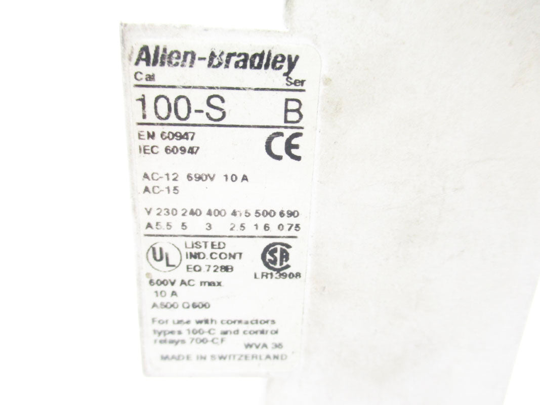 ALLEN BRADLEY 100-SA10 SER. B 600V 10A UNMP