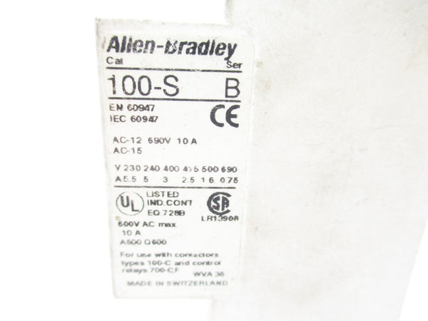 ALLEN BRADLEY 100-SA10 SER. B 600V 10A UNMP