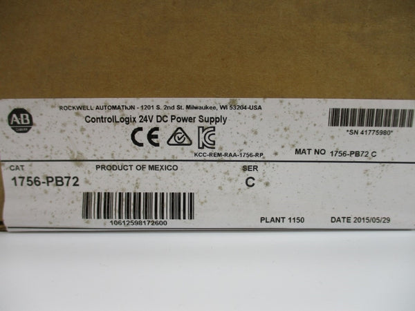 ALLEN BRADLEY 1756-PB72 SER. C 24VDC DATE: 2015 NSFS