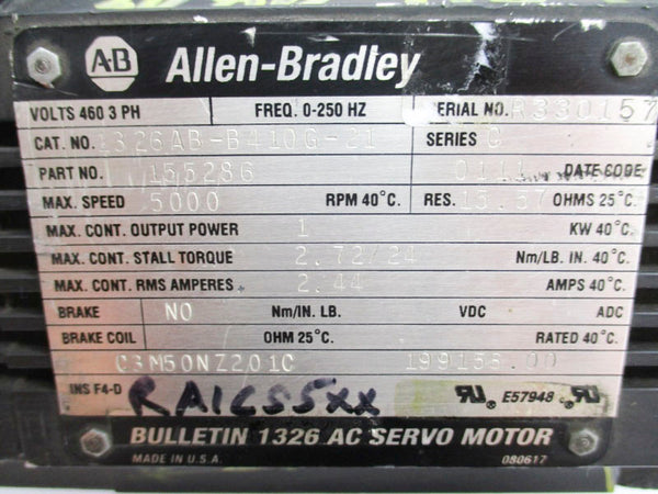 ALLEN BRADLEY 1326AB-B410G-21 SER. C 460V 2.44A NSNP