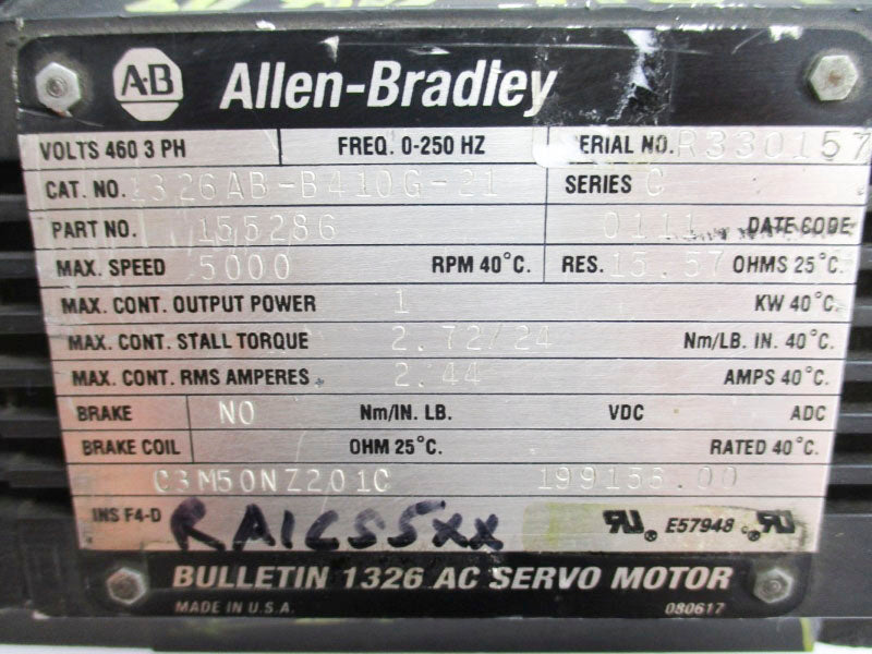 ALLEN BRADLEY 1326AB-B410G-21 SER. C 460V 2.44A NSNP