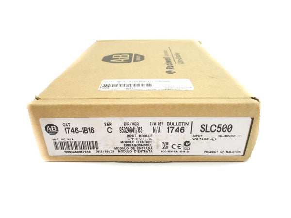 ALLEN BRADLEY 1746-IB16 SER. C 10-30VDC DATE: 2013 NSFS