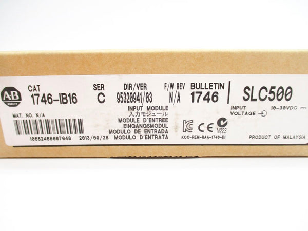 ALLEN BRADLEY 1746-IB16 SER. C 10-30VDC DATE: 2013 NSFS