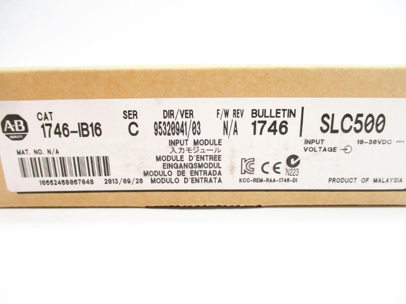 ALLEN BRADLEY 1746-IB16 SER. C 10-30VDC DATE: 2013 NSFS