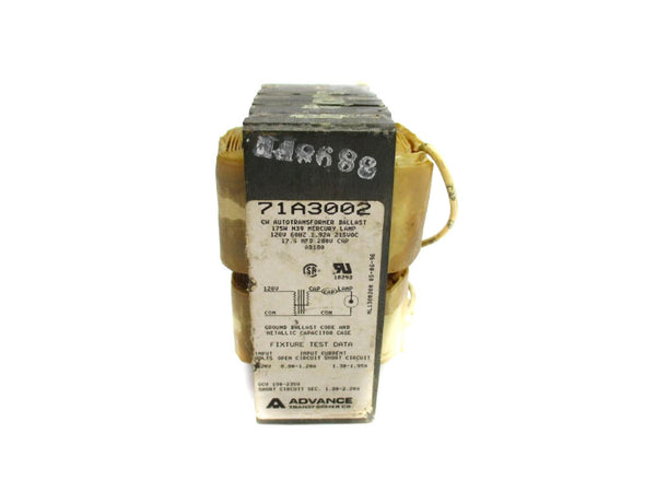 ADVANCE TRANSFORMER 71A3002 120V 0.80-1.20A UNMP