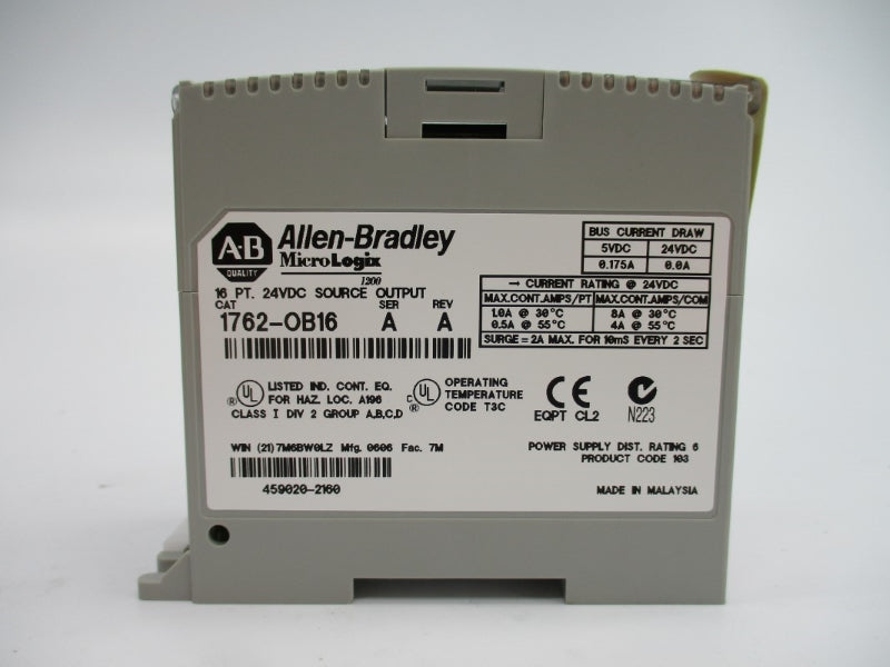 ALLEN BRADLEY 1762-OB16 SER. A 24VDC 8A NSMP