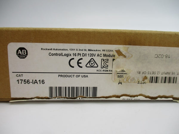 ALLEN BRADLEY 1756-IA16 SER. A 120VAC F/W 3.004 NSMP