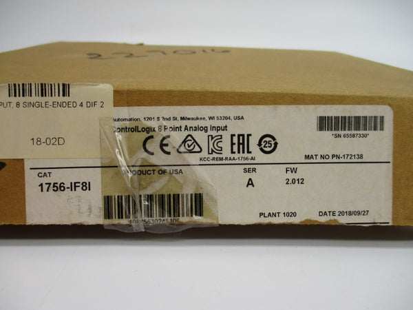 ALLEN BRADLEY 1756-IF8I SER. A F/W 2.012 24VDC NSMP