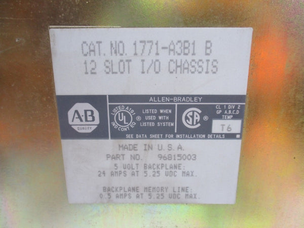 ALLEN BRADLEY 1771-A3B1 SER. B 5.25VDC 24A NSNP