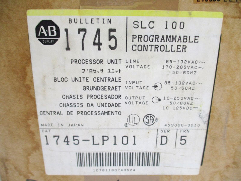 ALLEN BRADLEY 1745-LP101 SER. D F/W 5 85-132VAC 2.5A NSMP