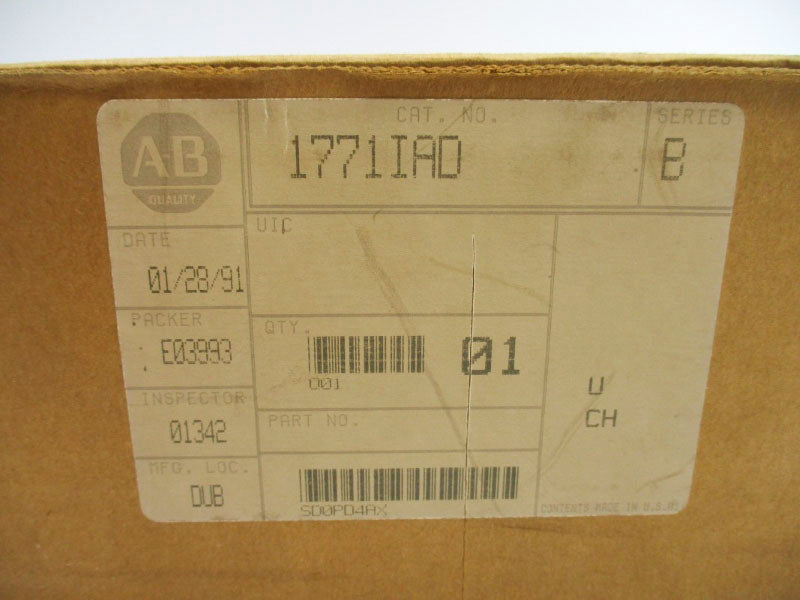 ALLEN BRADLEY 1771-IAD SER. B 120VAC/DC NSMP
