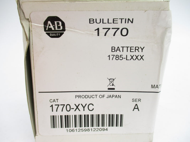 ALLEN BRADLEY 1770-XYC SER. A 3V (WH) NSMP