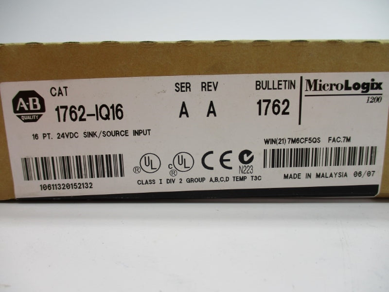 ALLEN BRADLEY 1762-IQ16 SER. A 24VDC DATE: 2007 NSFS