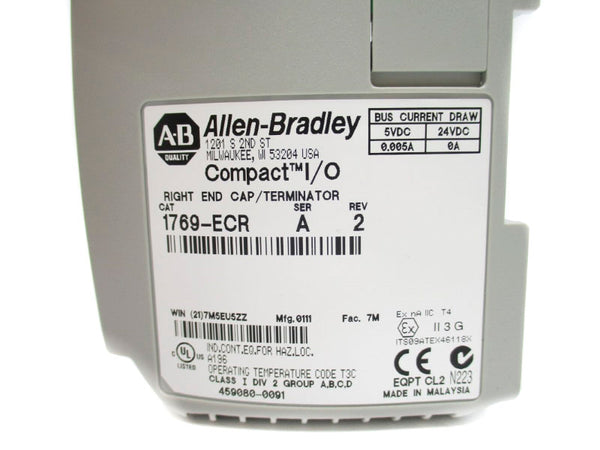 ALLEN BRADLEY 1769-ECR SER. A 24VDC 0.005A NSMP
