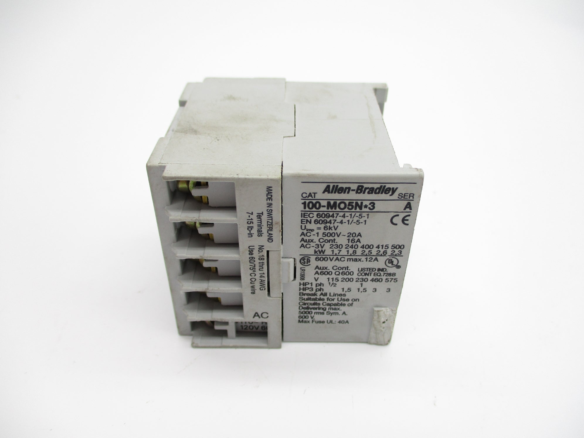 ALLEN BRADLEY 100-MO5ND3 SER. A 110/120V UNMP