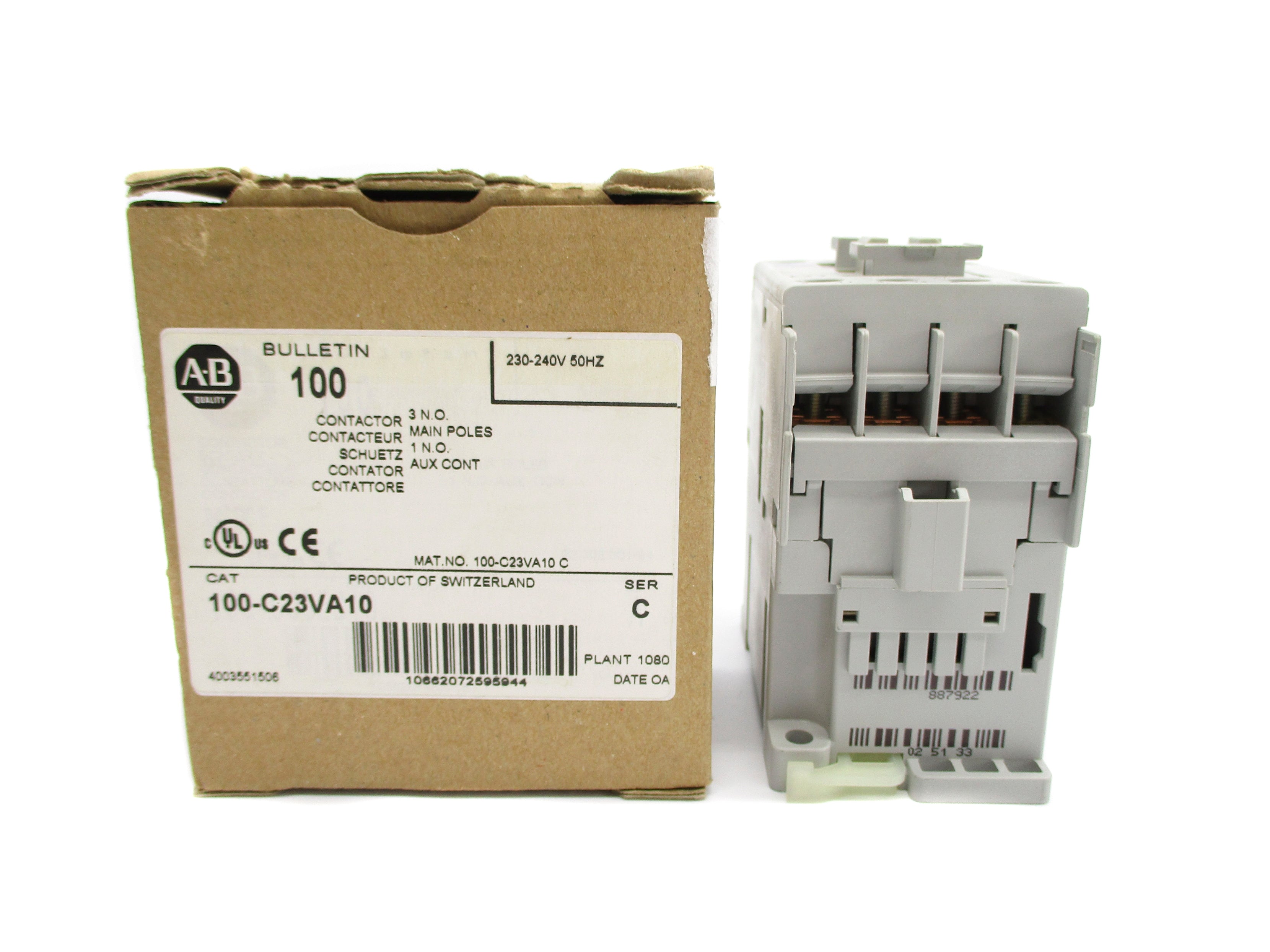ALLEN BRADLEY 100-C23VA10 SER. C 230/240V (BR/WH) NSMP