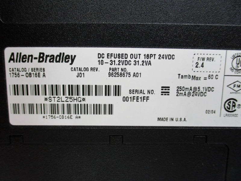 ALLEN BRADLEY 1756-OB16E SER. A F/W 2.4 24VDC NSNP