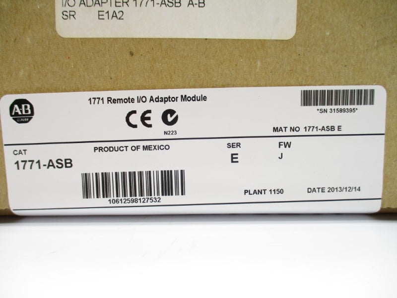 ALLEN BRADLEY 1771-ASB SER. E F/W J DATE: 2013 NSFS