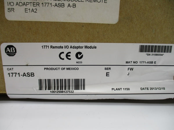 ALLEN BRADLEY 1771-ASB SER. E F/W J 5VDC 1.0A NSMP