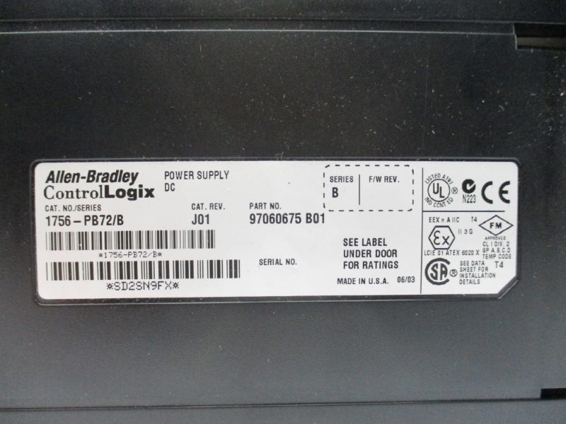 ALLEN BRADLEY 1756-PB72 SER. B NSMP