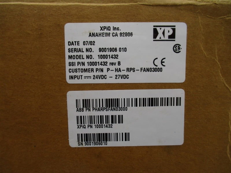 ABB P-HA-RPS-FAN03000 10001432 24-27VDC NSMP