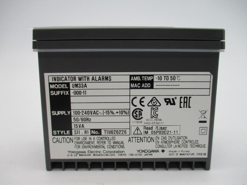 YOKOGAWA UM33A-000-11 100-240VAC -10'-+50'C NSMP