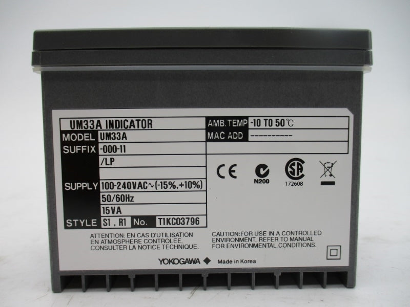 YOKOGAWA UM33A-000-11/LP 100-240VAC -10'-+50'C NSMP