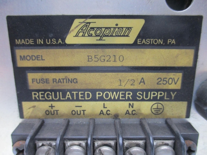 ACOPIAN B5G210 250V 1/2A UNMP