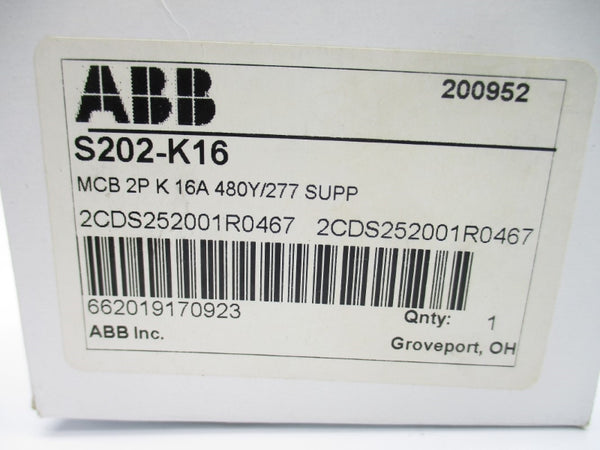 ABB 2CDS252001R0467 S202-K16 400V 16A NSMP