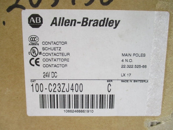 ALLEN BRADLEY 100-C23ZJ400 SER. C 24VDC 32A (BR/WH) NSMP