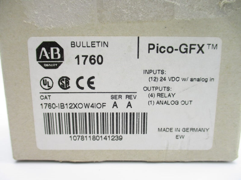 ALLEN BRADLEY 1760-IB12XOW4IOF SER. A 24VDC 10A NSMP