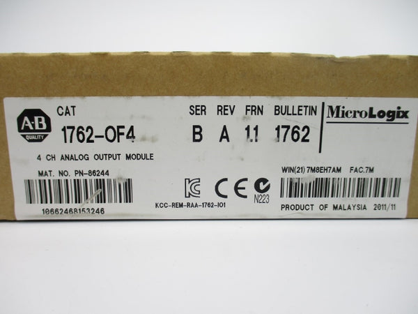 ALLEN BRADLEY 1762-OF4 SER. B F/W 1.1 DATE: 2011 NSFS